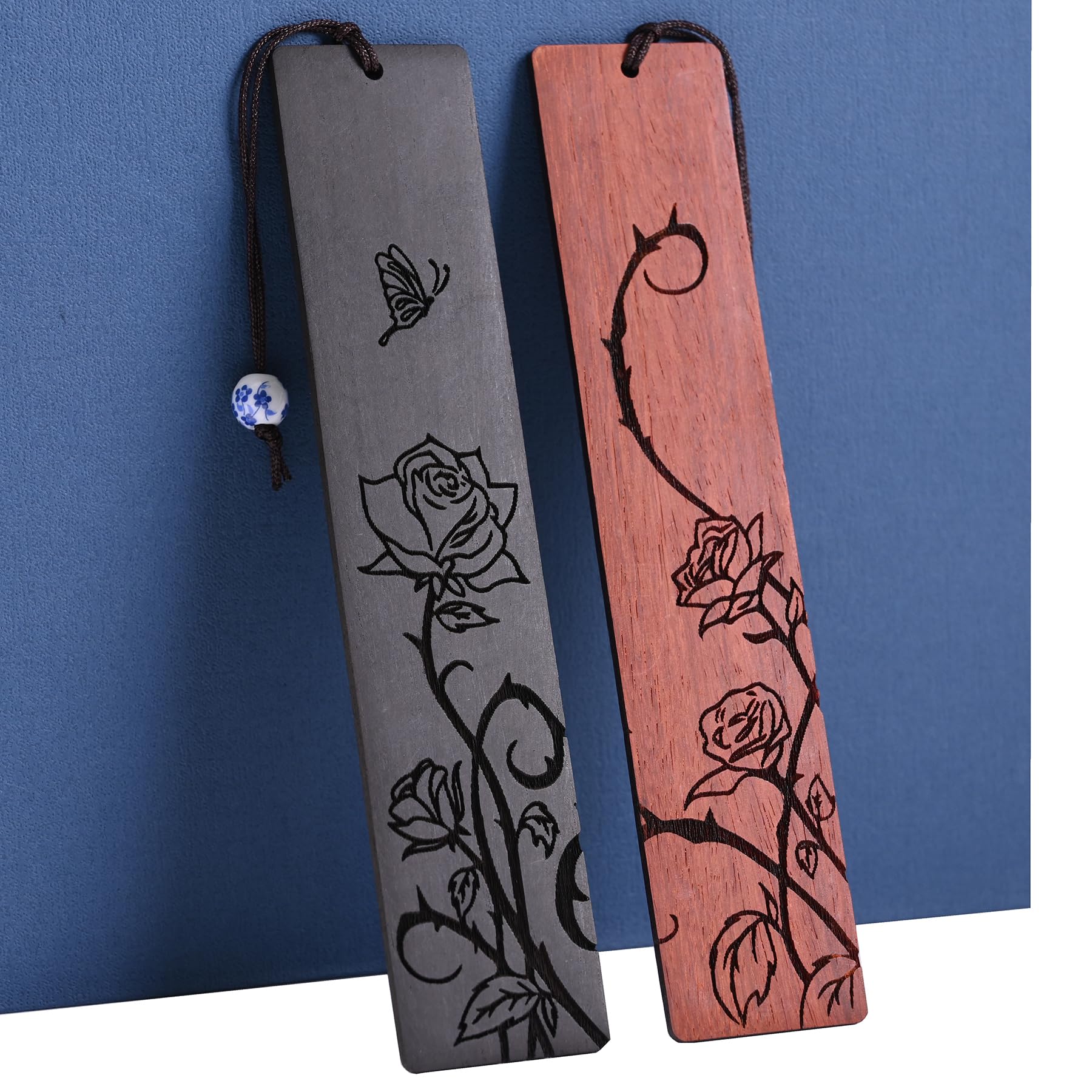 しおり　ブックマーカー❁ローズマリー　リバティプリント使用　ハンドメイド Amazon.co.jp: かわいいしおり 女性用 かわいい花のしおり ローズ 木製